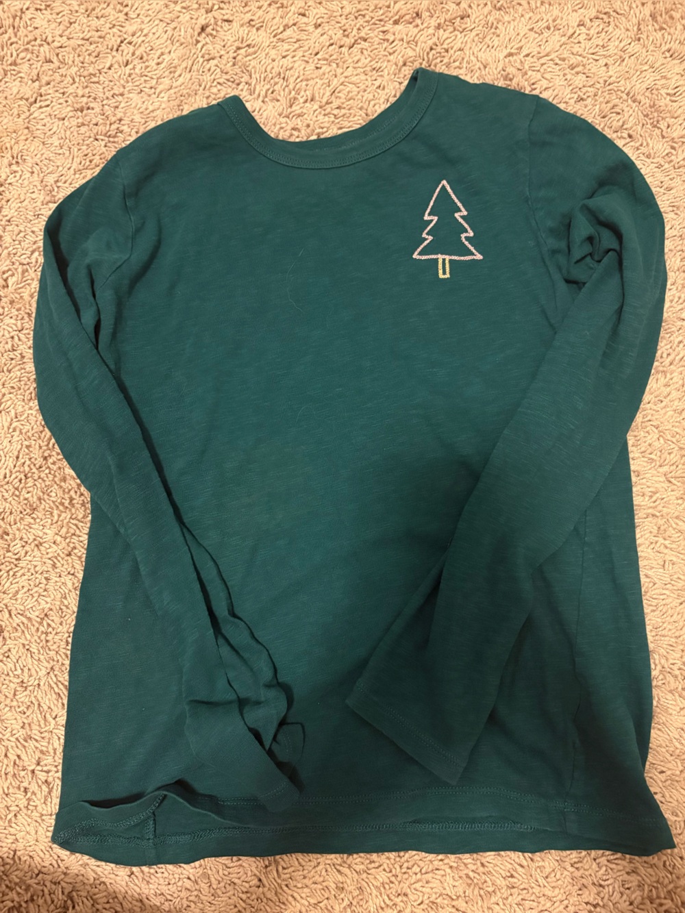 Girls Teal Green long sleev with Tree Accent